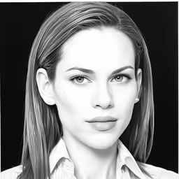 a woman with long hair and wearing a shirt