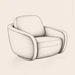 a drawing of a chair in the corner