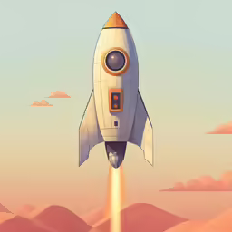 a painting of a space shuttle going up into the sky