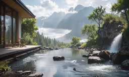 a creek that has some water in it
