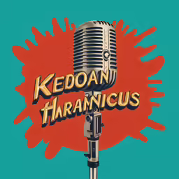 a close up of an old fashioned microphone on a color background