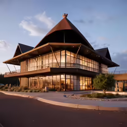 a large building with lots of glass windows