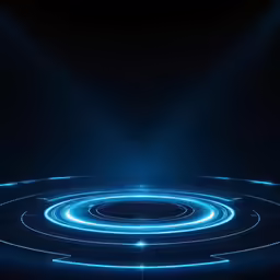 blue circle made of lines on a dark background