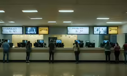 the people in the line are waiting for their jobs