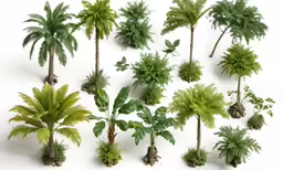 there are many trees, plant life and flowers in the model