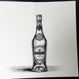 an image of a drawing of a bottle of liquor