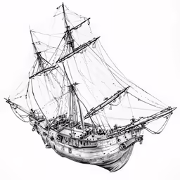 a sailboat with the mast and rigs on it