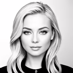 a pencil drawing of a woman with blonde hair