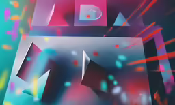 abstract digital artwork with large shapes and colors