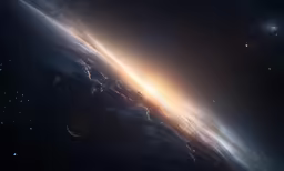 an artistic photo taken from space with lights shining