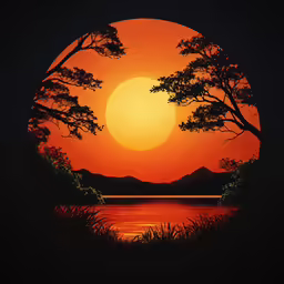 a painting that is in the shape of a circular