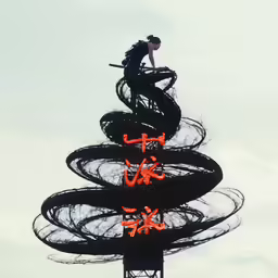 a person riding a bicycle on top of a sign