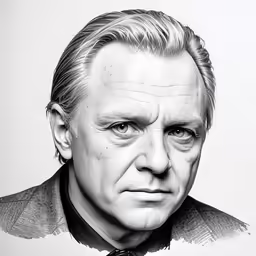 the drawing shows a face with big, serious eyes