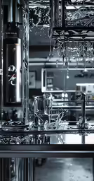 the modern kitchen is very shiny and shiny