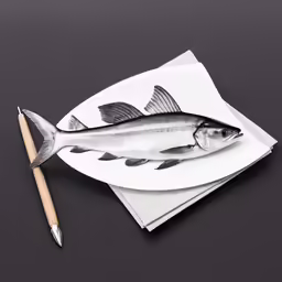 an image of a fish on a table