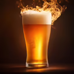 there is some fire that is in the glass