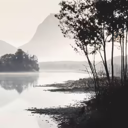 a small island sits in a body of water