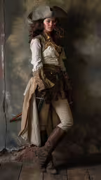 a girl in brown boots standing in front of a wall,a young woman is dressed up and posing