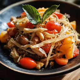 some food on a bowl on a table