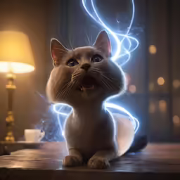 a cute kitten that has made a light show