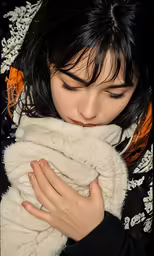 a woman with short hair and a white coat