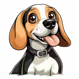 an adorable dog with its tongue hanging out, on a white background