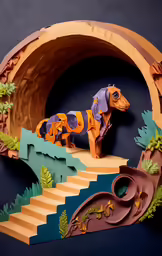 this is a piece of paper art titled as a dog
