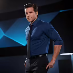 the man poses for a portrait in his dress suit
