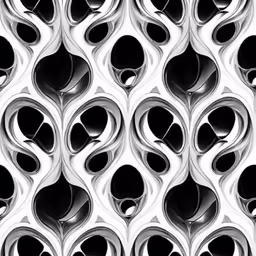 the abstract surface has a black, silver and white design