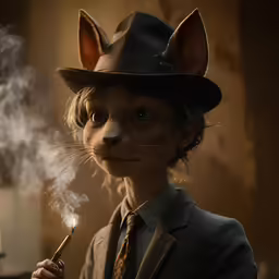 the character of foxy with a pipe is shown in front of the photo