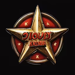 a red star with gold stars and a name