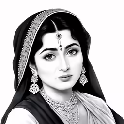 a woman in indian garb and jewelry