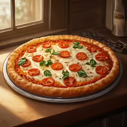 this is a pizza with tomatoes on it