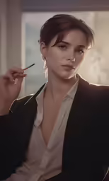 an image of a woman smoking a cigarette