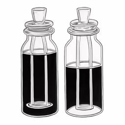 a drawing of two pepper shakers