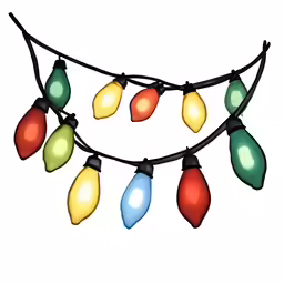 the christmas lights are hanging from the rope