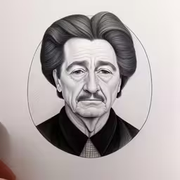 a drawing of a man in a suit,a drawing of a man in a suit, with a hand reaching for the back of his arm,this is an image of a drawing of a man,pencil drawings of famous actors and their likeness,a person has their head in the middle of a drawing