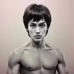 an artistic portrait of a man with no shirt