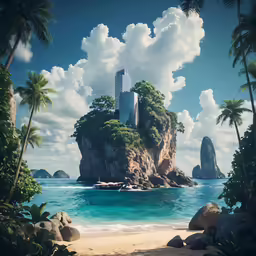 this is an image of a tropical island