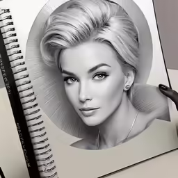 the book with a drawing of a woman in a white hat
