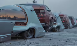 many old cars parked next to each other
