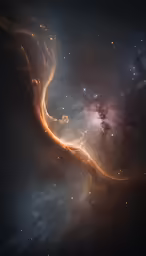 space image with bright light streaks and stars in black background