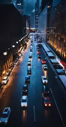 a night view of the city street with lights