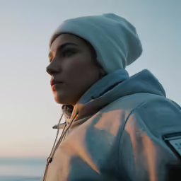 an image of a woman that is looking at something