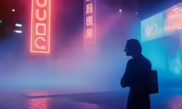 a man that is standing in the smoke
