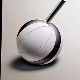 an artistic photo of a silver ball and stick