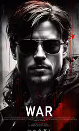 the character from war movie wearing sunglasses,a man with sunglasses in a war movie