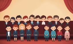 a group of people standing in front of a podium