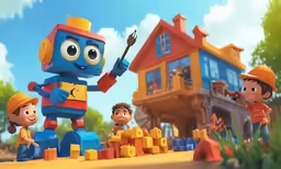 little tico on the street with another cartoon character