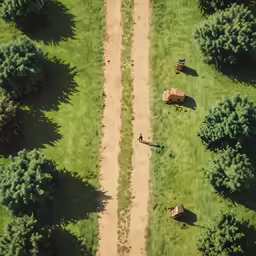 people are camping and walking on the grass in the woods